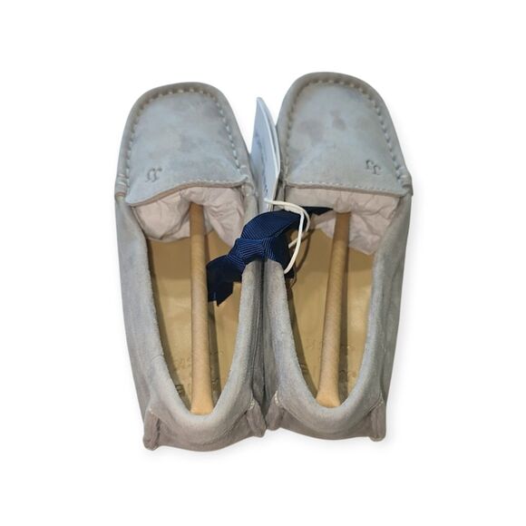 New Janie and Jack Suede Driving Shoes Boys 11 Gray Leather - Picture 2 of 6